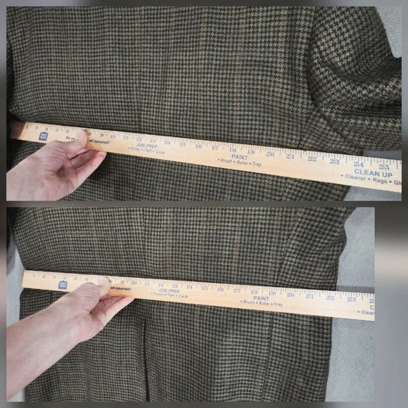Vtg‎ Nordstrom Sport Coat 44R Men Green Houndstooth 2 Button Academia Preppy USA